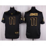 Camiseta Atlanta Falcons Jones Negro Nike Elite Pro Line Gold NFL Hombre