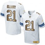 Camiseta Dallas Cowboys Elliott Blanco Nike Gold Elite NFL Hombre