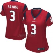 Camiseta Houston Texans Savage Rojo Nike Game NFL Mujer