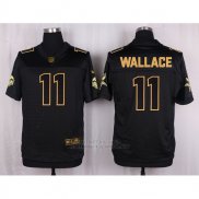 Camiseta Minnesota Vikings Wallace Negro Nike Elite Pro Line Gold NFL Hombre