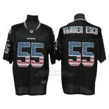Camiseta NFL Elite Hombre Dallas Cowboys 55 Leighton Vander Esch Alternate USA Flag Fashion Negro
