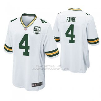 Camiseta NFL Game Hombre Green Bay Packers Brett Favre Blanco 100th Anniversary