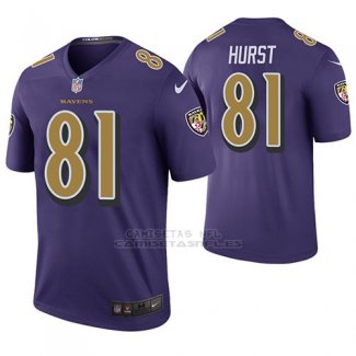 Camiseta NFL Legend Hombre Baltimore Ravens Hayden Hurst Violeta Color Rush