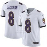 Camiseta NFL Limited Hombre Baltimore Ravens 8 Lamar Jackson Blanco Stitched Vapor Untouchable