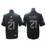 Camiseta NFL Limited Hombre Dallas Cowboys 21 Ezekiel Elliott Negro Rush Impact