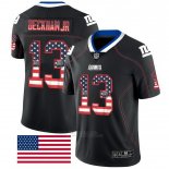 Camiseta NFL Limited Hombre New York Giants 13 Odell Beckham Jr Negro Rush USA Flag