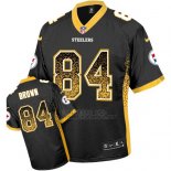 Camiseta NFL Limited Hombre Pittsburgh Steelers 84 Antonio Marron Negro Stitched Drift Fashion