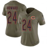 Camiseta NFL Limited Mujer Chicago Bears 24 Jordan Howard Verde Stitched 2017 Salute To Service