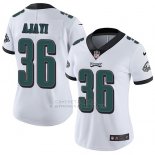 Camiseta NFL Limited Mujer Philadelphia Eagles 36 Jay Ajayi Blanco Stitched Vapor Untouchable