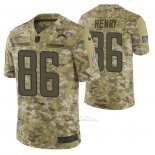 Camiseta NFL Limited San Diego Chargers 86 Hunter Henry 2018 Salute To Service Camuflaje