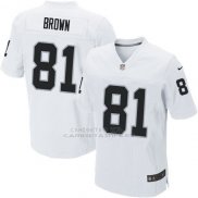 Camiseta Oakland Raiders Brown Blanco Nike Elite NFL Hombre