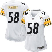Camiseta Pittsburgh Steelers Lambert Blanco Nike Game NFL Mujer