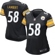 Camiseta Pittsburgh Steelers Lambert Negro Nike Game NFL Mujer