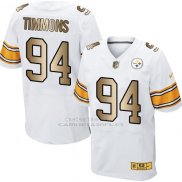 Camiseta Pittsburgh Steelers Timmons Blanco Nike Gold Elite NFL Hombre