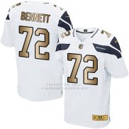 Camiseta Seattle Seahawks Bennett Blanco Nike Gold Elite NFL Hombre