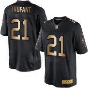 Camiseta Atlanta Falcons Trufant Negro Nike Gold Elite NFL Hombre