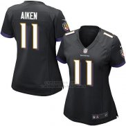 Camiseta Baltimore Ravens Aiken Negro Nike Game NFL Mujer