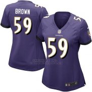 Camiseta Baltimore Ravens Brown Violeta Nike Game NFL Mujer