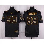 Camiseta Carolina Panthers Short Negro Nike Elite Pro Line Gold NFL Hombre