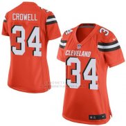 Camiseta Cleveland Browns Crowell Naranja Nike Game NFL Mujer