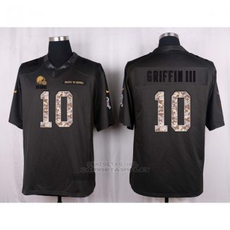 Camiseta Cleveland Browns Griffin Iii Apagado Gris Nike Anthracite Salute To Service NFL Hombre
