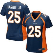 Camiseta Denver Broncos Harris Jr Azul Oscuro Nike Game NFL Mujer