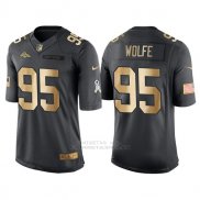 Camiseta Denver Broncos Wolfe Negro 2016 Nike Gold Anthracite Salute To Service NFL Hombre