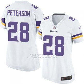 Camiseta Minnesota Vikings Peterson Blanco Nike Game NFL Mujer