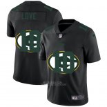Camiseta NFL Limited Green Bay Packers Love Logo Dual Overlap Negro