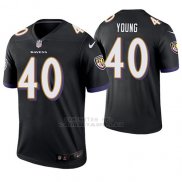 Camiseta NFL Limited Hombre Baltimore Ravens Kenny Young Negro Legend