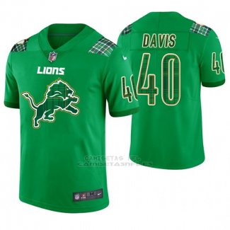 Camiseta NFL Limited Hombre Detroit Lions Jarrad Davis St. Patrick's Day Verde