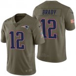 Camiseta NFL Limited Hombre New England Patriots 12 Tom Brady 2017 Salute To Service Verde