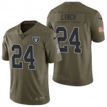 Camiseta NFL Limited Hombre Oakland Raiders 24 Marshawn Lynch 2017 Salute To Service Verde