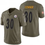 Camiseta NFL Limited Hombre Pittsburgh Steelers 30 James Conner 2017 Salute To Service Verde