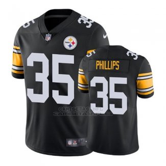Camiseta NFL Limited Hombre Pittsburgh Steelers Dashaun Phillips Negro Vapor Untouchable Throwback