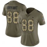 Camiseta NFL Limited Mujer Dallas Cowboys 88 Dez Bryant Verde Stitched 2017 Salute To Service