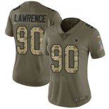 Camiseta NFL Limited Mujer Dallas Cowboys 90 Demarcus Lawrence Verde Stitched 2017 Salute To Service