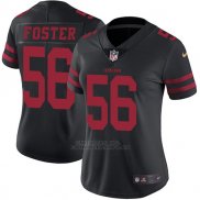Camiseta NFL Limited Mujer San Francisco 49ers 56 Foster Alternate Negro