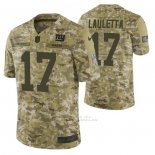 Camiseta NFL Limited New York Giants 17 Kyle Lauletta 2018 Salute To Service Camuflaje