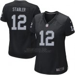 Camiseta Oakland Raiders Stabler Negro Nike Game NFL Mujer