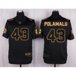 Camiseta Pittsburgh Steelers Polamalu Negro Nike Elite Pro Line Gold NFL Hombre