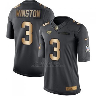 Camiseta Tampa Bay Buccaneers Winston Negro 2016 Nike Gold Anthracite Salute To Service NFL Hombre