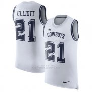 Camisetas Sin Mangas NFL Limited Hombre Dallas Cowboys 21 Elliott Blanco