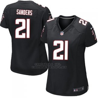 Camiseta Atlanta Falcons Sanders Negro Nike Game NFL Mujer