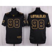 Camiseta Carolina Panthers Lotulelei Negro Nike Elite Pro Line Gold NFL Hombre