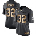 Camiseta Cleveland Browns Brown Negro 2016 Nike Gold Anthracite Salute To Service NFL Hombre