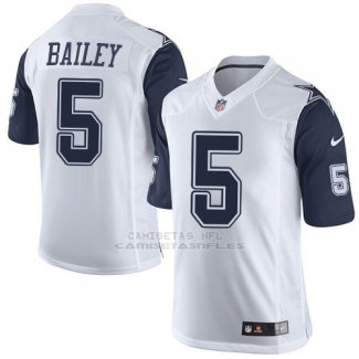 Camiseta Dallas Cowboys Bailey Blanco y Profundo Azul Nike Elite NFL Hombre