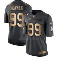 Camiseta Los Angeles Rams Donald Negro 2016 Nike Gold Anthracite Salute To Service NFL Hombre