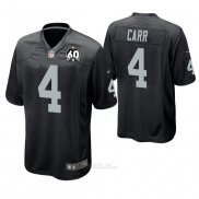 Camiseta NFL Game Hombre Oakland Raiders Derek Carr 60th Aniversario Negro