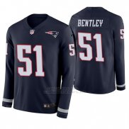 Camiseta NFL Hombre New England Patriots Ja'whaun Bentley Azul Therma Manga Larga